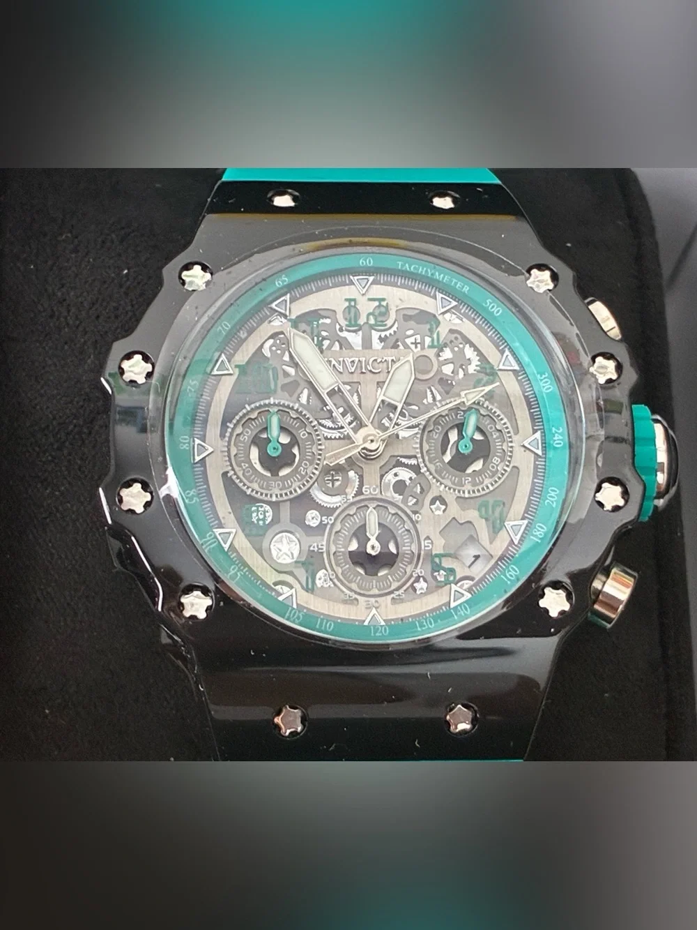 Invicta Turquoise and Black Men's Chronograph Watch